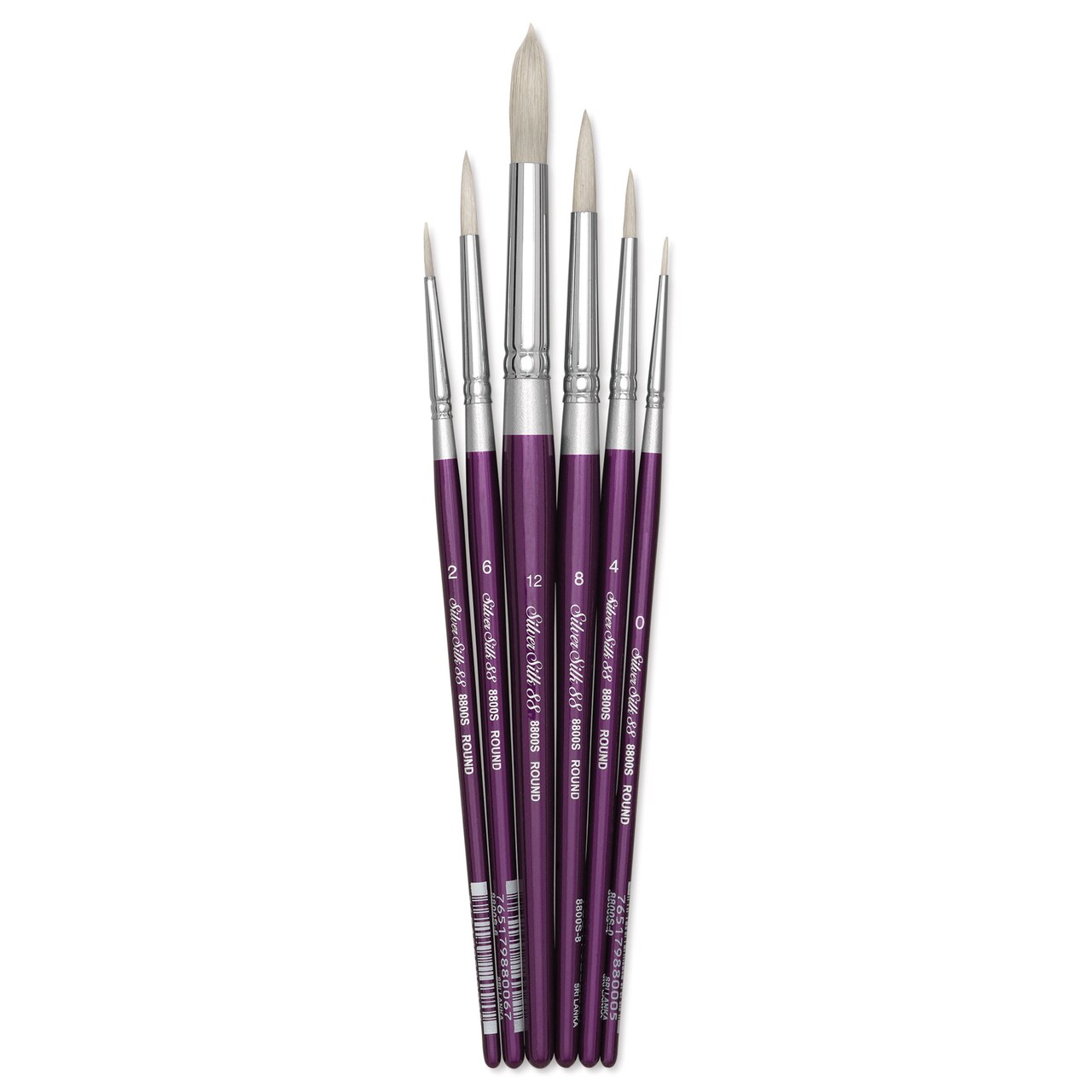 Silver Brush Silver Silk 88 Synthetic Brushes - Short Handle, Round, Set of 6